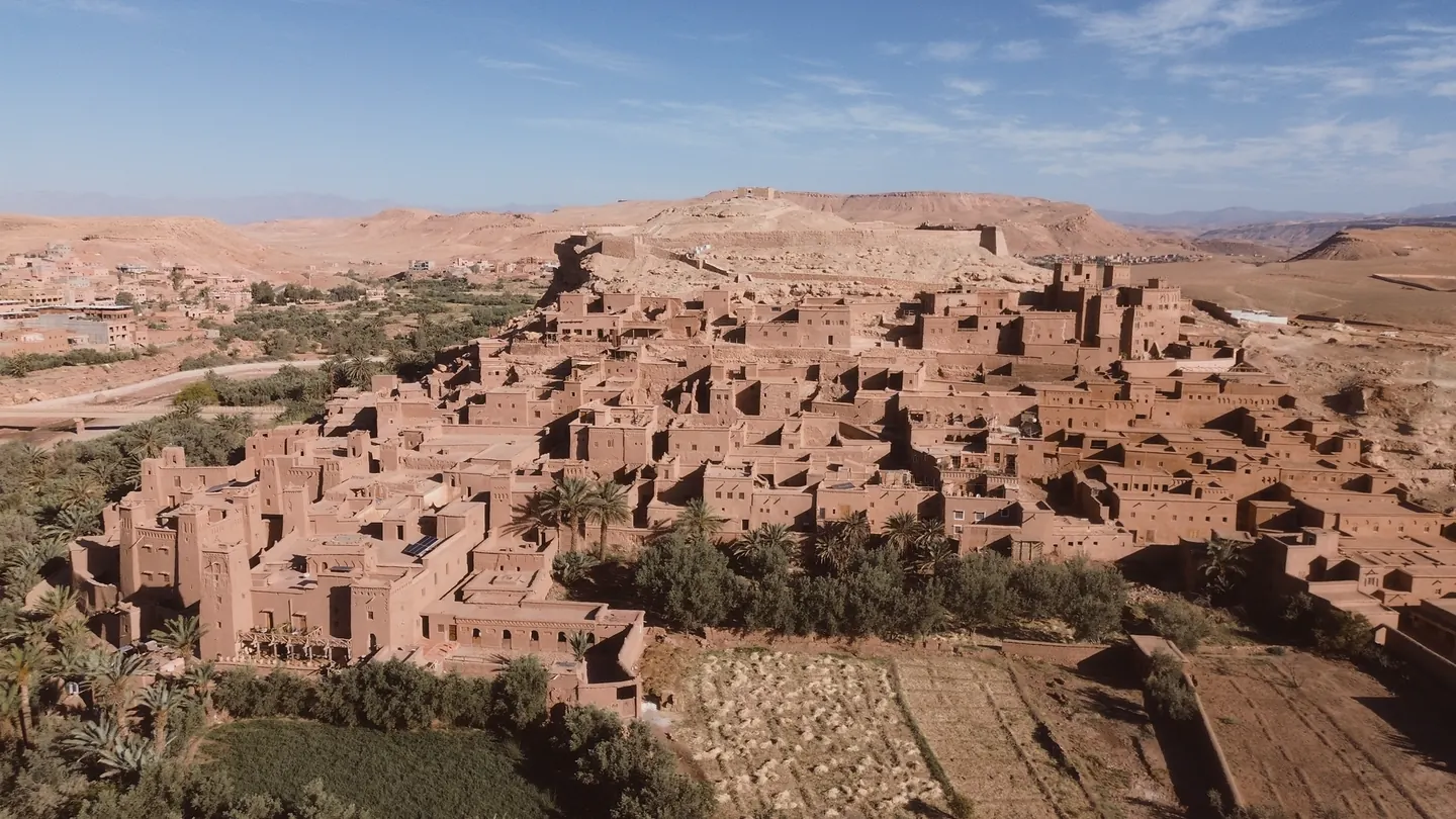 Vue aérienne du ksar d'Aït Ben Haddou